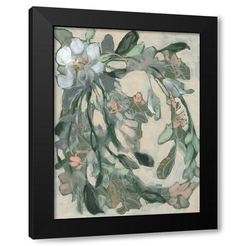 Cascading Bouquet I Black Modern Wood Framed Art Print with Double Matting by Goldberger, Jennifer