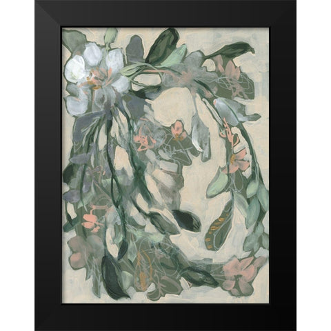 Cascading Bouquet I Black Modern Wood Framed Art Print by Goldberger, Jennifer