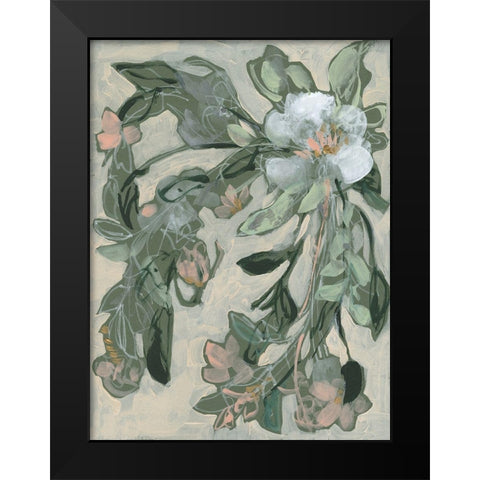 Cascading Bouquet II Black Modern Wood Framed Art Print by Goldberger, Jennifer