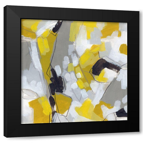 Citron Confetti I Black Modern Wood Framed Art Print by Vess, June Erica