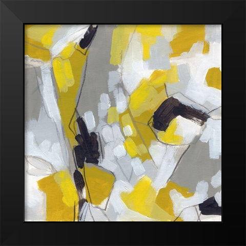 Citron Confetti I Black Modern Wood Framed Art Print by Vess, June Erica