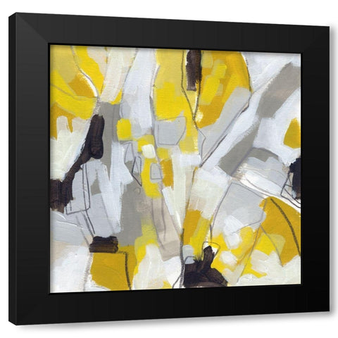 Citron Confetti III Black Modern Wood Framed Art Print with Double Matting by Vess, June Erica