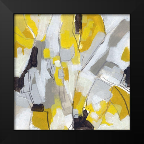 Citron Confetti III Black Modern Wood Framed Art Print by Vess, June Erica