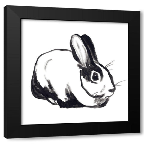 Winter Rabbit I Black Modern Wood Framed Art Print by Vess, June Erica