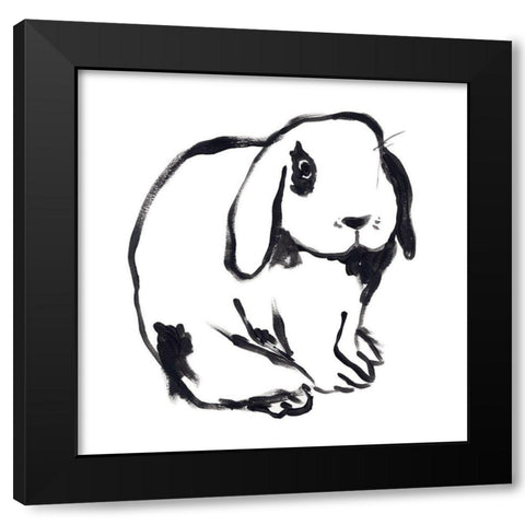 Winter Rabbit III Black Modern Wood Framed Art Print by Vess, June Erica