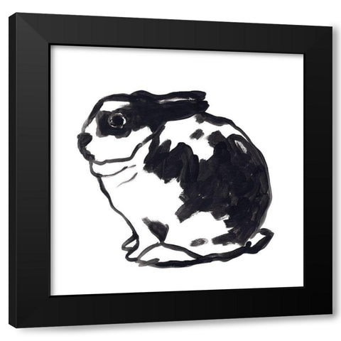 Winter Rabbit IV Black Modern Wood Framed Art Print with Double Matting by Vess, June Erica