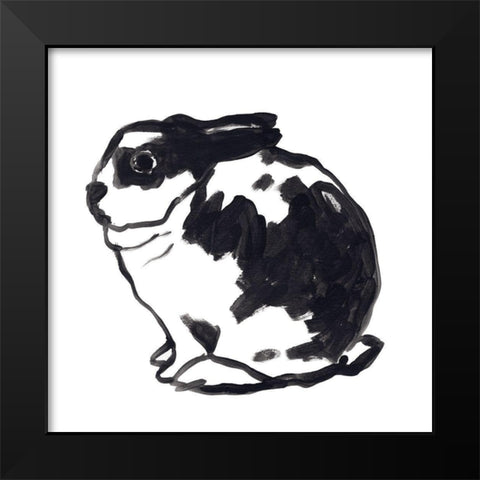 Winter Rabbit IV Black Modern Wood Framed Art Print by Vess, June Erica