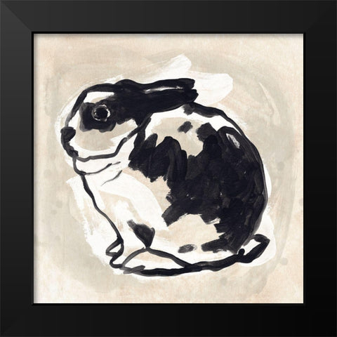 Antique Rabbit IV Black Modern Wood Framed Art Print by Vess, June Erica