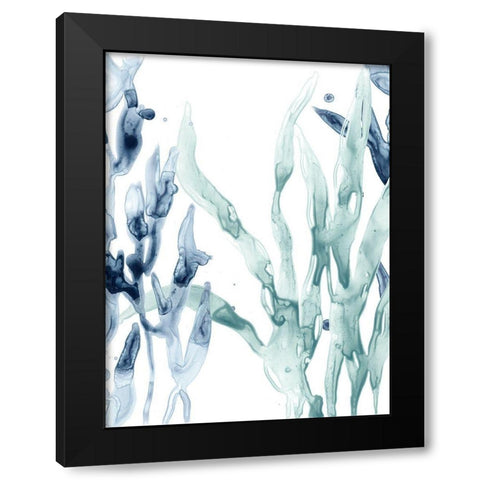 Blue Kelp II Black Modern Wood Framed Art Print by Vess, June Erica