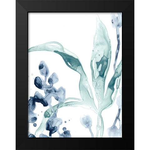 Blue Kelp IV Black Modern Wood Framed Art Print by Vess, June Erica