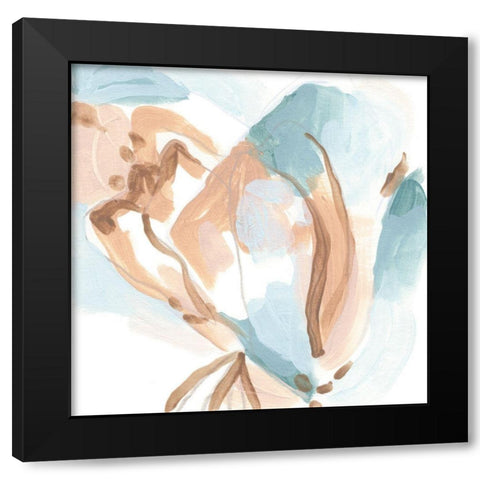 Abstracted Shells I Black Modern Wood Framed Art Print by Vess, June Erica