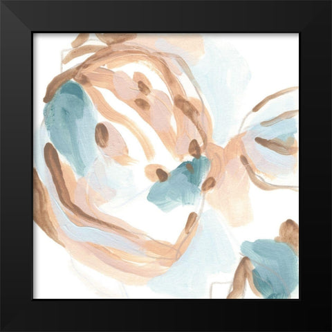 Abstracted Shells III Black Modern Wood Framed Art Print by Vess, June Erica