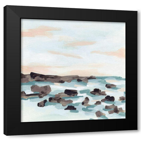 Coastal Shoals I Black Modern Wood Framed Art Print by Vess, June Erica