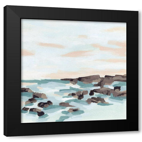 Coastal Shoals II Black Modern Wood Framed Art Print by Vess, June Erica