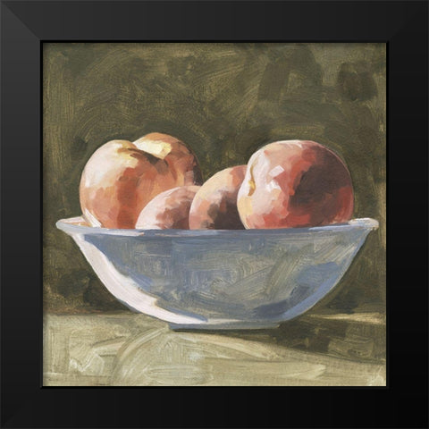 Bowl of Peaches I Black Modern Wood Framed Art Print by Caroline, Emma