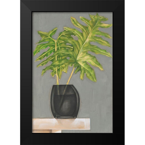 Frond in Vase II Black Modern Wood Framed Art Print by Goldberger, Jennifer