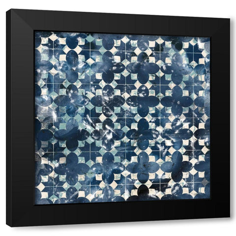 Tile-Dye VII Black Modern Wood Framed Art Print by Vess, June Erica