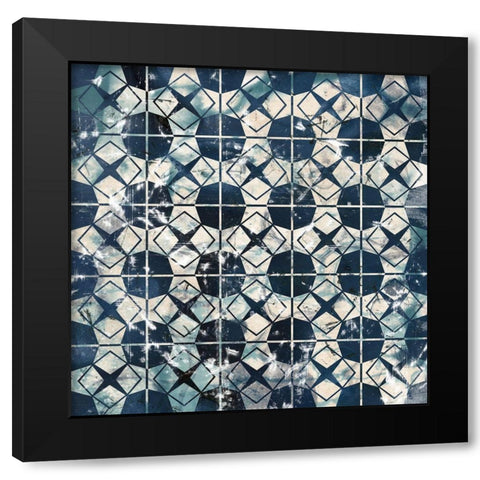 Tile-Dye IX Black Modern Wood Framed Art Print by Vess, June Erica