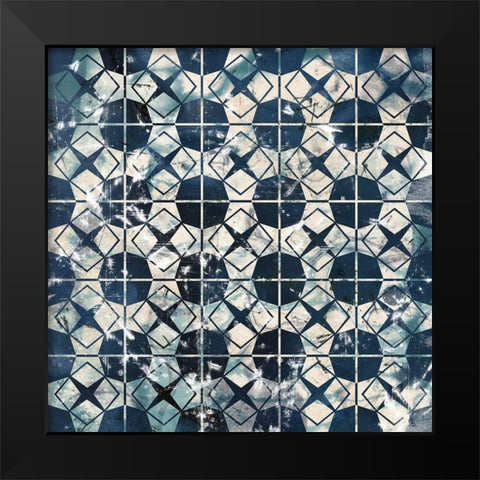 Tile-Dye IX Black Modern Wood Framed Art Print by Vess, June Erica