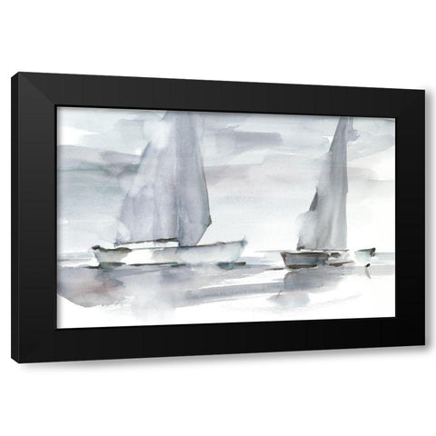 Misty Sails II Black Modern Wood Framed Art Print by Harper, Ethan