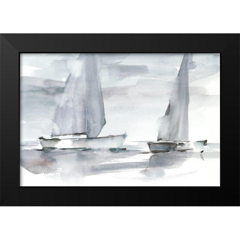 Misty Sails II Black Modern Wood Framed Art Print by Harper, Ethan