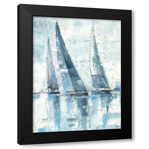 Regatta II Black Modern Wood Framed Art Print with Double Matting by Harper, Ethan
