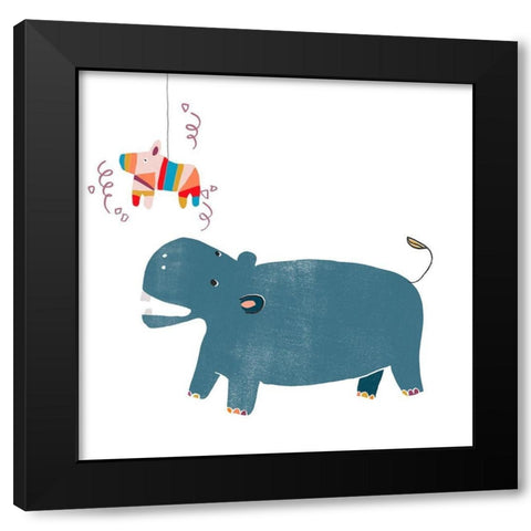 Party Animals II Black Modern Wood Framed Art Print with Double Matting by Vess, June Erica