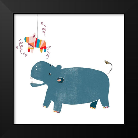 Party Animals II Black Modern Wood Framed Art Print by Vess, June Erica