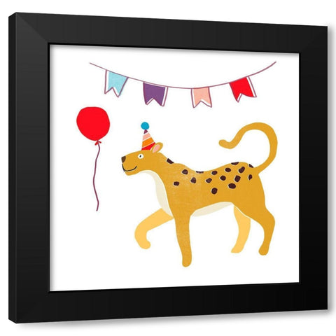 Party Animals IV Black Modern Wood Framed Art Print by Vess, June Erica