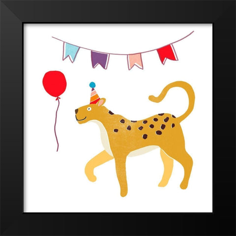 Party Animals IV Black Modern Wood Framed Art Print by Vess, June Erica