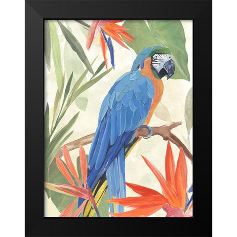 Tropical Parrot Composition IV Black Modern Wood Framed Art Print by Warren, Annie