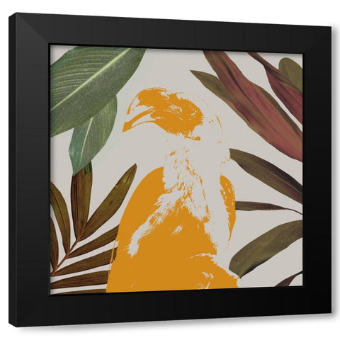 Graphic Tropical Bird II Black Modern Wood Framed Art Print with Double Matting by Warren, Annie