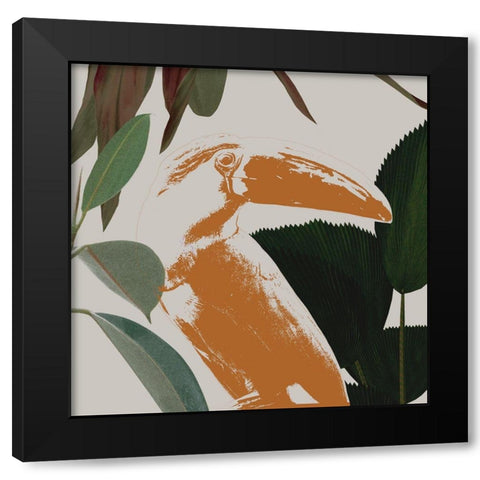 Graphic Tropical Bird III Black Modern Wood Framed Art Print with Double Matting by Warren, Annie