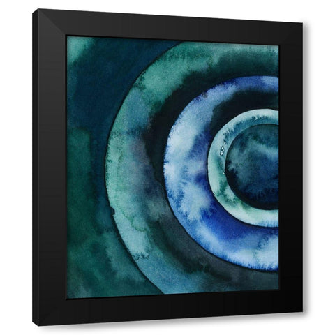 Cobalt Vortex I Black Modern Wood Framed Art Print with Double Matting by Popp, Grace