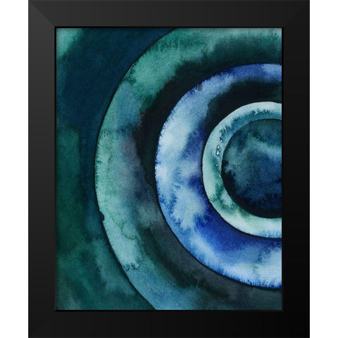 Cobalt Vortex I Black Modern Wood Framed Art Print by Popp, Grace