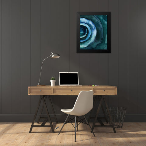 Cobalt Vortex II Black Modern Wood Framed Art Print by Popp, Grace