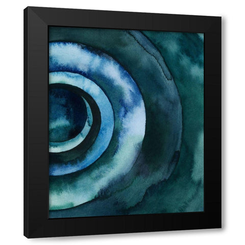 Cobalt Vortex II Black Modern Wood Framed Art Print with Double Matting by Popp, Grace