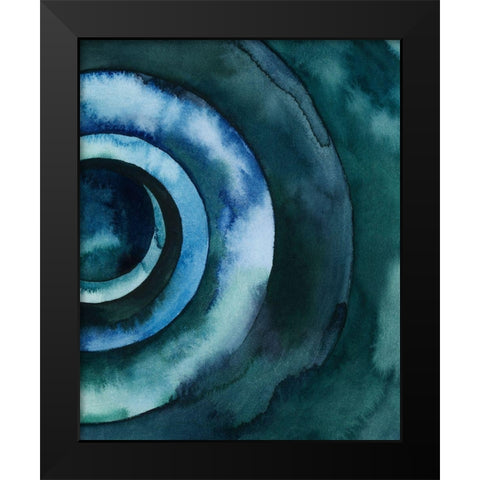 Cobalt Vortex II Black Modern Wood Framed Art Print by Popp, Grace