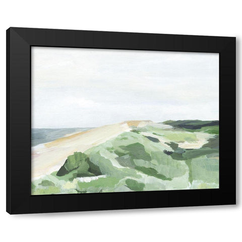 Coastline Greenery II Black Modern Wood Framed Art Print with Double Matting by Warren, Annie