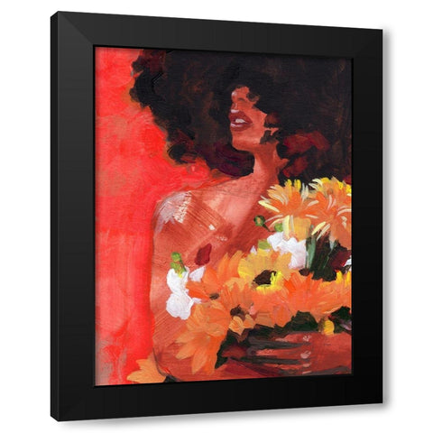 Through the Flowers I Black Modern Wood Framed Art Print by Parker, Jennifer Paxton