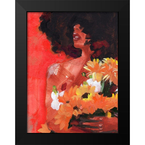 Through the Flowers I Black Modern Wood Framed Art Print by Parker, Jennifer Paxton