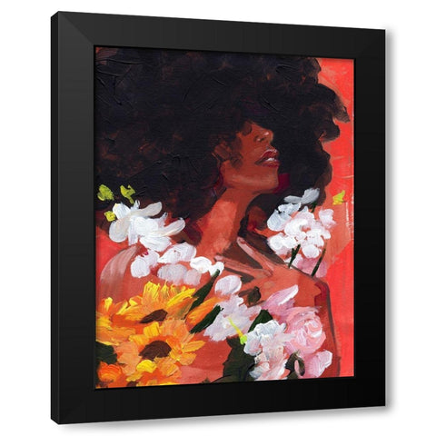 Through the Flowers II Black Modern Wood Framed Art Print by Parker, Jennifer Paxton