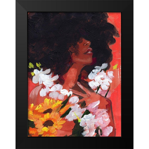 Through the Flowers II Black Modern Wood Framed Art Print by Parker, Jennifer Paxton