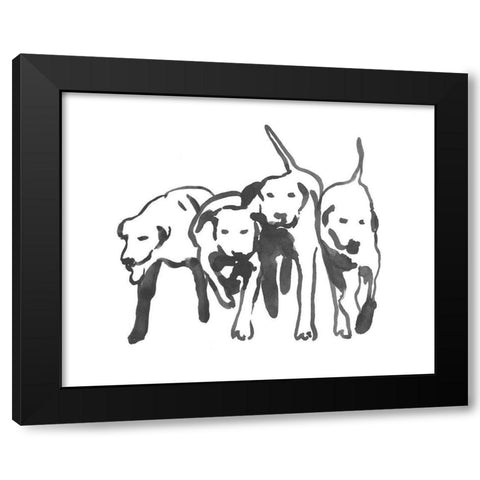 Dogs on a Jog II Black Modern Wood Framed Art Print by Caroline, Emma