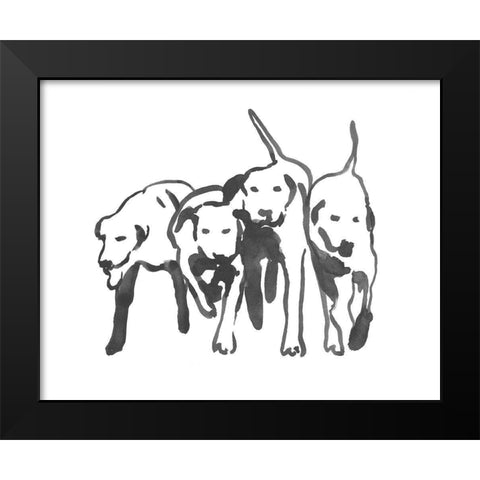 Dogs on a Jog II Black Modern Wood Framed Art Print by Caroline, Emma