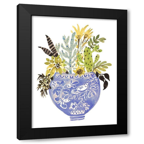 Painted Vase of Flowers I Black Modern Wood Framed Art Print with Double Matting by Fields, Karen