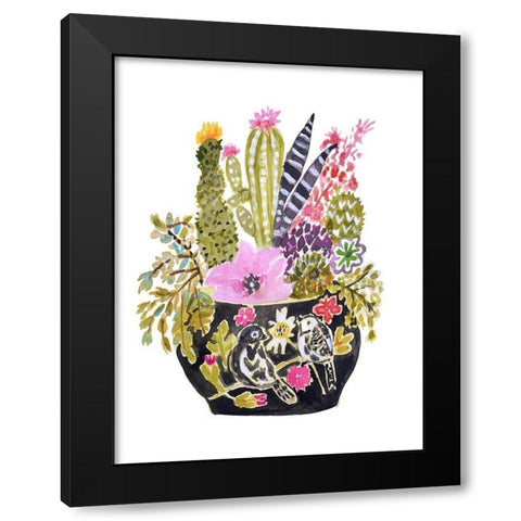 Painted Vase of Flowers III Black Modern Wood Framed Art Print by Fields, Karen