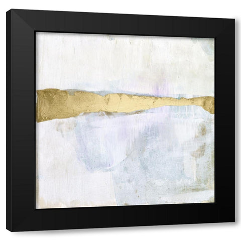 Gold Ribbon Horizon I Black Modern Wood Framed Art Print with Double Matting by Goldberger, Jennifer