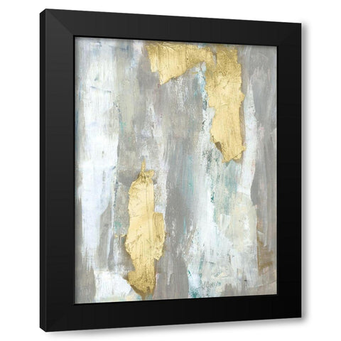 Textured Neutrals and Gold I Black Modern Wood Framed Art Print with Double Matting by Goldberger, Jennifer