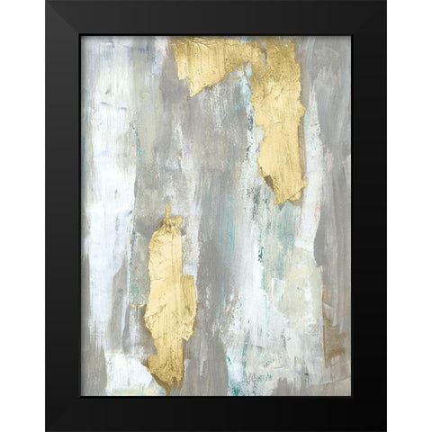 Textured Neutrals and Gold I Black Modern Wood Framed Art Print by Goldberger, Jennifer